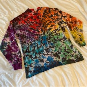 Oversized SizeXL Tie Dyed Long Sleeved Hanes Shirt